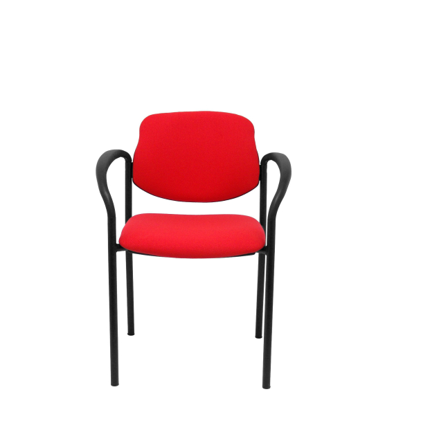 Villalgordo fixa cadeira vermelha bali chassis preto com braços