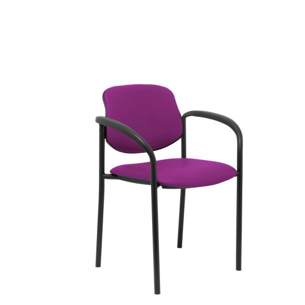 Fixed chair Villalgordo similpiel purple black chassis with arms