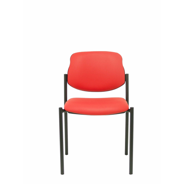 Fixed chair Villalgordo similpiel red black chassis