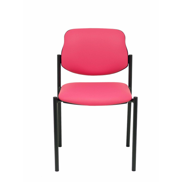 Villalgordo cadeira fixa rosa similpiel chassis preto
