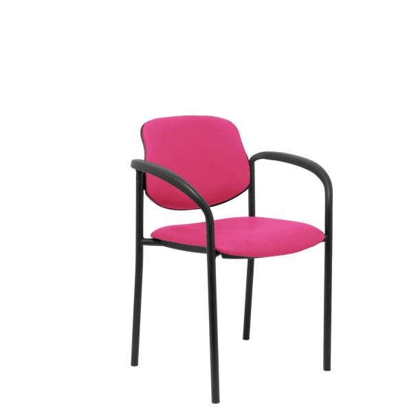 Fauteuil de Bureau Dossier Bas Modèle Villalgordo  Simili cuir Rose Accoudoirs Fixes