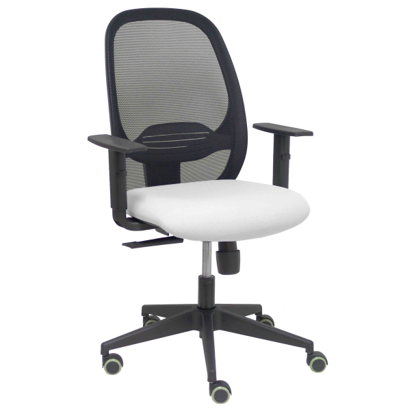 Fauteuil de Bureau Modèle Cilanco  Tissu BALI Blanc Accoudoirs Réglables