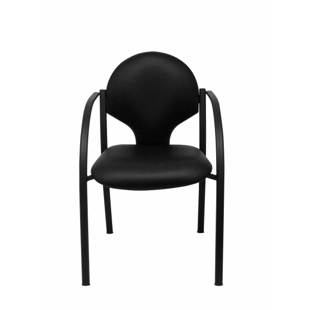 Hellin Pack 2 chairs black chassis black similpiel